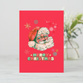 Kerstman Kerstmis Vintage Feestdagenkaart (Staand voorkant)