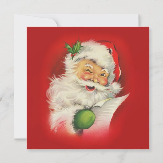 Kerstman Kerstmis vintage Feestdagenkaart (Voorkant)