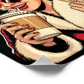 Kerstman Kerstmis Vintage Hart Zonnebril Midden Poster (Hoek)