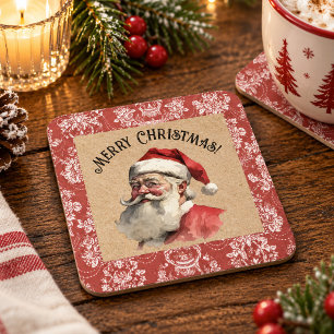 Kerstman Kerstmis vintage Kartonnen Onderzetters