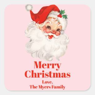 Kerstman Kerstmis vintage Vierkante Sticker