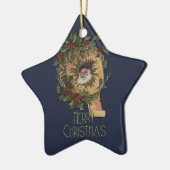 Kerstman Kerstmis vrolijk Keramisch Ornament (Links)