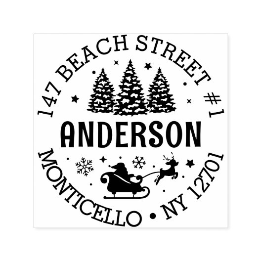 Kerstman Kerstmis Winter Wonderland Zelfinktende Stempel (Design)