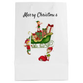 Kerstman & Kerstmiselven DIY Douanenaam van Kind Medium Cadeauzakje (Achterkant)