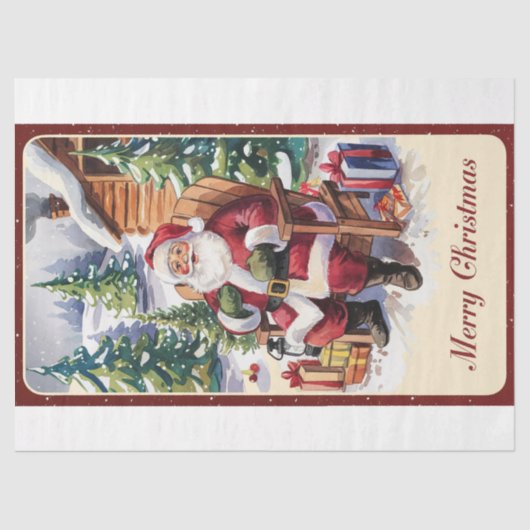 Kerstman Kerstmispapier Tissuepapier (Voorkant)