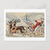 Kerstman Kerstmisslee Rendier Briefkaart (Voorkant)