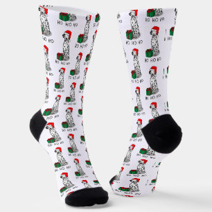 Kerstman Kerstmuts Dalmatiner Hond (zwart 1) Schat Sokken