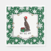 Kerstman Kerstmuts Greyhound Hond (tijgergestreept Servet (Voorkant)