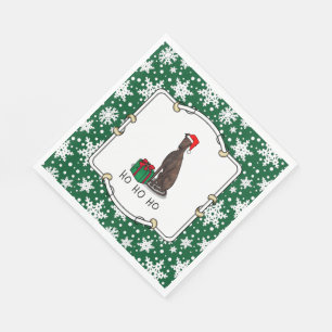 Kerstman Kerstmuts Greyhound Hond (tijgergestreept Servet