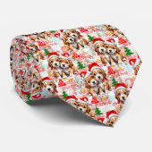 Kerstman Kerstmuts Hond Puppy Design - Wit Stropdas (Opgerold)