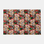 Kerstman Kerstmuts Hond Puppy Design - Zwart Deurmat (Voorkant)