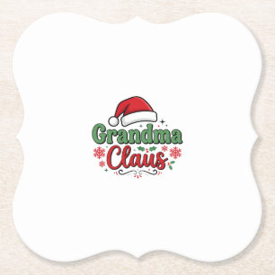 Kerstman Kerstmuts Oma Kartonnen Onderzetters