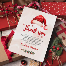 Kerstman Kerstmuts Verjaardagsfeestje Bedankkaart