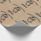 Kerstman  kerstnaam Kraft Cadeaupapier (Hoek)