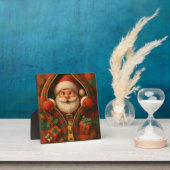 Kerstman kerstontwerp in ruitmotief fotoplaat (Insitu)