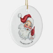 Kerstman Kerstornament in Vintage Stijl Keramisch Ornament (Rechts)