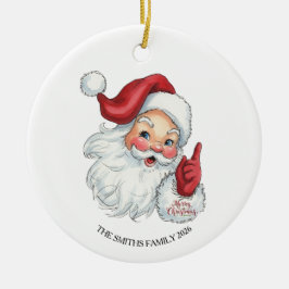 Kerstman Kerstornament in Vintage Stijl Keramisch Ornament