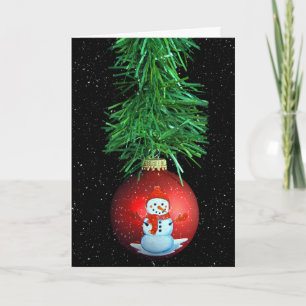 kerstman kerstornament met sneeuwvlokken feestdagen kaart