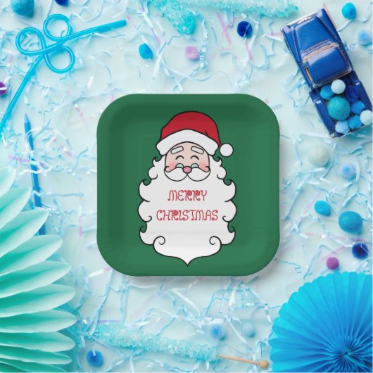 Kerstman kerstpapieren borden papieren bordje (Feest)