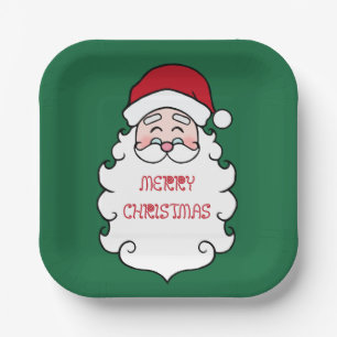 Kerstman kerstpapieren borden papieren bordje