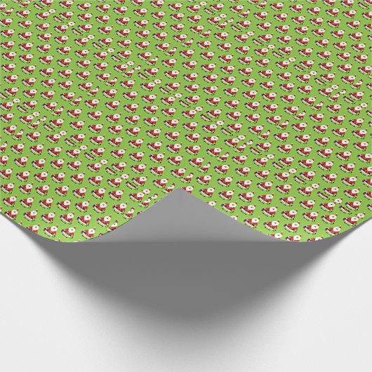 Kerstman kerstpatroon cadeaupapier (Hoek)