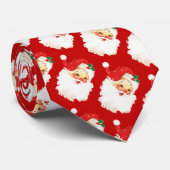 Kerstman Kerstpatroon op Rood Stropdas (Opgerold)