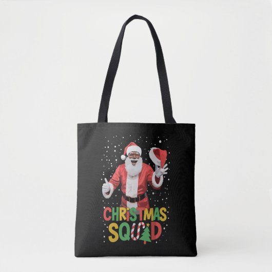 Kerstman Kerstploeg Zwart Afro-Amerikaans Tote Bag (Voorkant)