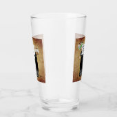 Kerstman,  kerstschrijfmachine met Goede Lijst voo Glas (Rechts)