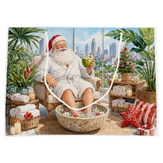 Kerstman Kerstspa Groot Cadeauzakje (Voorkant)