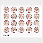 Kerstman Kerststicker – Prettig Kerstfeest  Ronde Sticker (Vel)