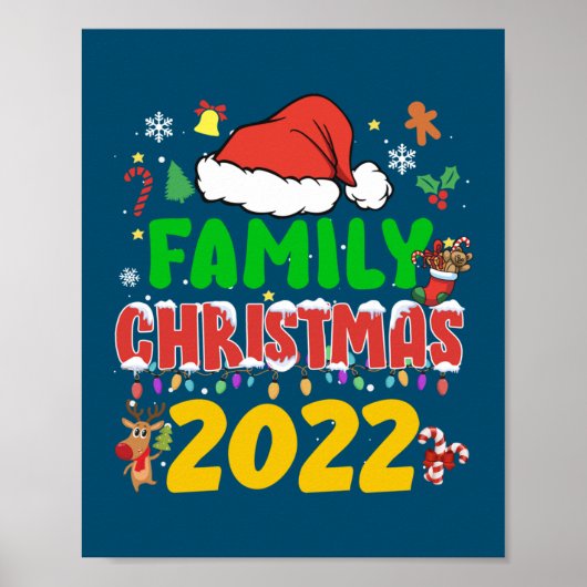 Kerstman kerstteam 2022, Santa Elf Squa Poster (Voorkant)
