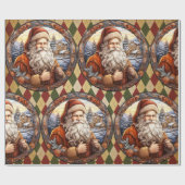  Kerstman Kerstvakantie Kerstmis Cadeaupapier (Vlak)