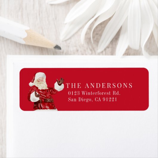 Kerstman Kerstvakantie Rood Retouradres Etiket (Insitu)