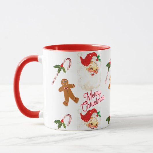 Kerstman Kerstvakantie Vintage Mok (Links)