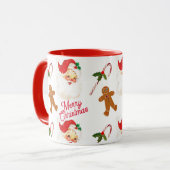 Kerstman Kerstvakantie Vintage Mok (Voorkant links)