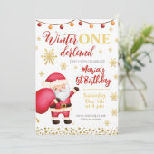 Kerstman Kerstverjaardagsuitnodiging Kaart (Staand voorkant)