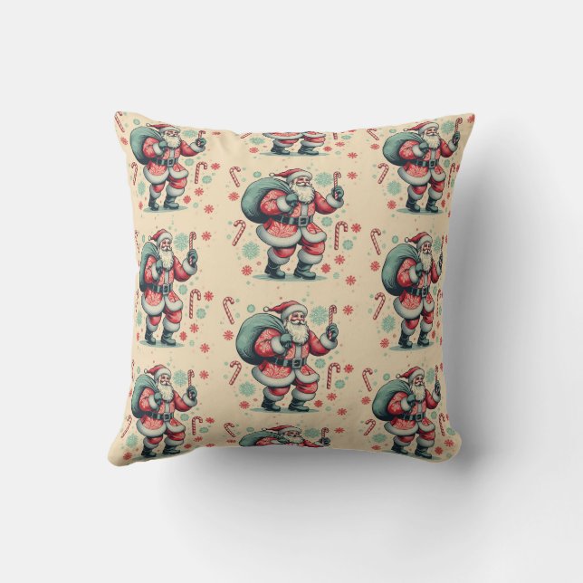  kerstman kerstversiering kussen (Achterkant)