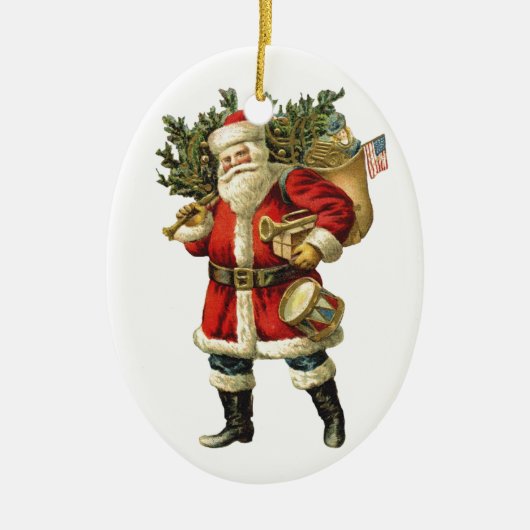  Kerstman Kerstversiering Naam toevoegen Keramisch Ornament (Voorkant)