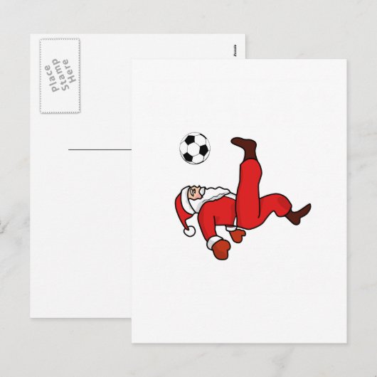 Kerstman Kerstvoetballer Feestdagenkaart (Voorkant / Achterkant)