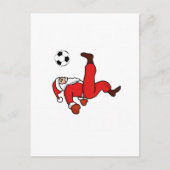 Kerstman Kerstvoetballer Feestdagenkaart (Voorkant)