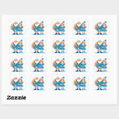 Kerstman Kerstvreugde Winterfeest Magie Vierkante Sticker (Vel)