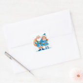 Kerstman Kerstvreugde Winterfeest Magie Vierkante Sticker (Envelop)