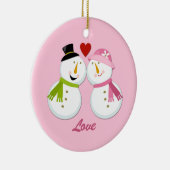 Kerstman Kerstvrouw Kerstmis 1ste Keramisch Ornament (Rechts)