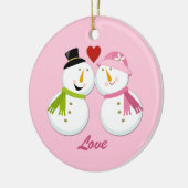 Kerstman Kerstvrouw Kerstmis 1ste Keramisch Ornament (Links)