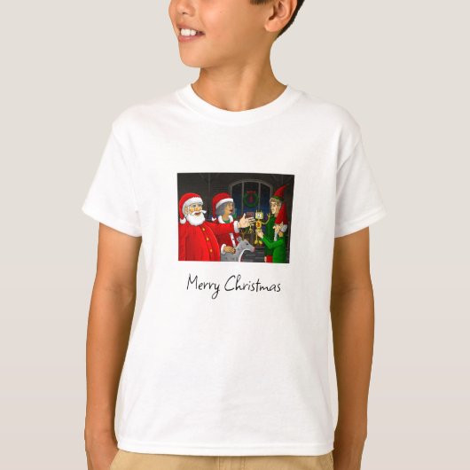 Kerstman Kerstworkshop T-shirt (Voorkant)