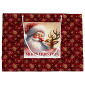 Kerstman Kerstzak Rudolph Cadeautas (Achterkant)