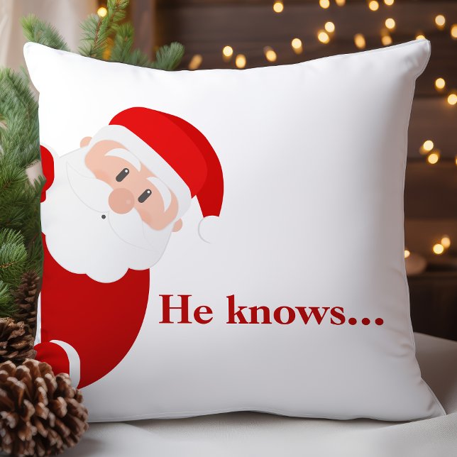 Kerstman Kijkende Vakantie Ontwerp Kussen (Creator heeft geüpload)