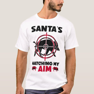 Kerstman kijkt mee met mijn richtvizier - Wilde zw T-shirt