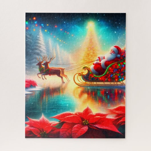 Kerstman kijkt naar je legpuzzel (Verticaal)