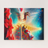 Kerstman kijkt naar je legpuzzel (Horizontaal)